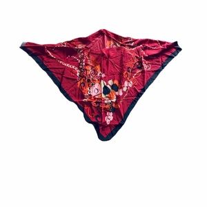 Elegant Red Floral Scarf